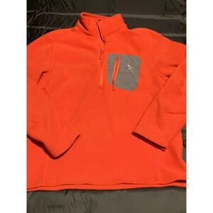 Outfitter Trading Co Jackson Home 1/4 Zip Fleece Performance Size S Orange Gray